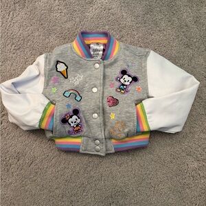 Disney Letterman Varsity Cropped Jacket with Minnie Mouse, 3